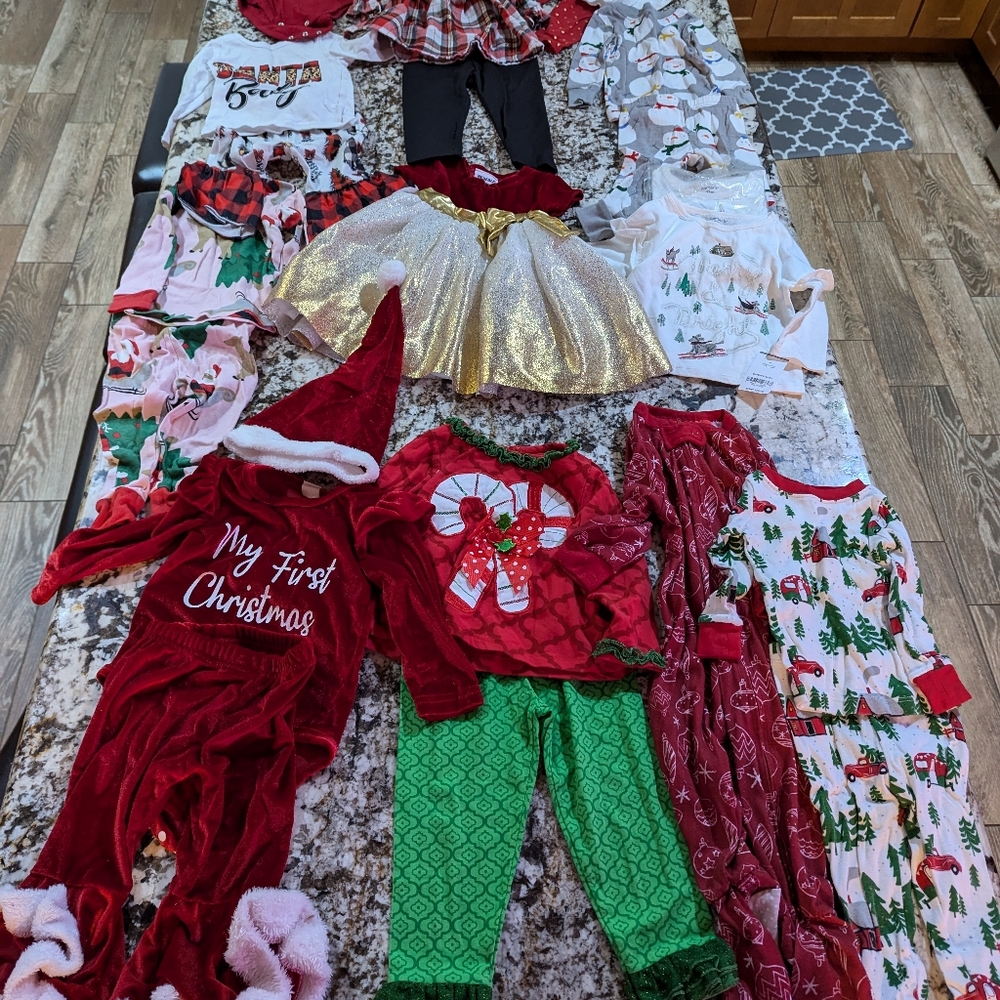 Lot of 12 Month Christmas clothes